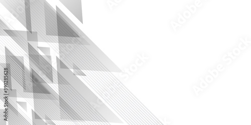Black white and grey abstract triangle presentaion background with stripes and copy space photo