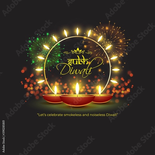 Diwali Festive Season Sale banner, up to 50% cashback. Limited offer Dipawali, Indian festival, diya lamp, oil lamp, get an assured gift, vector illustration offer banner, advertisement