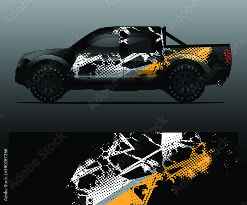 Truck decal graphic wrap vector, abstract background