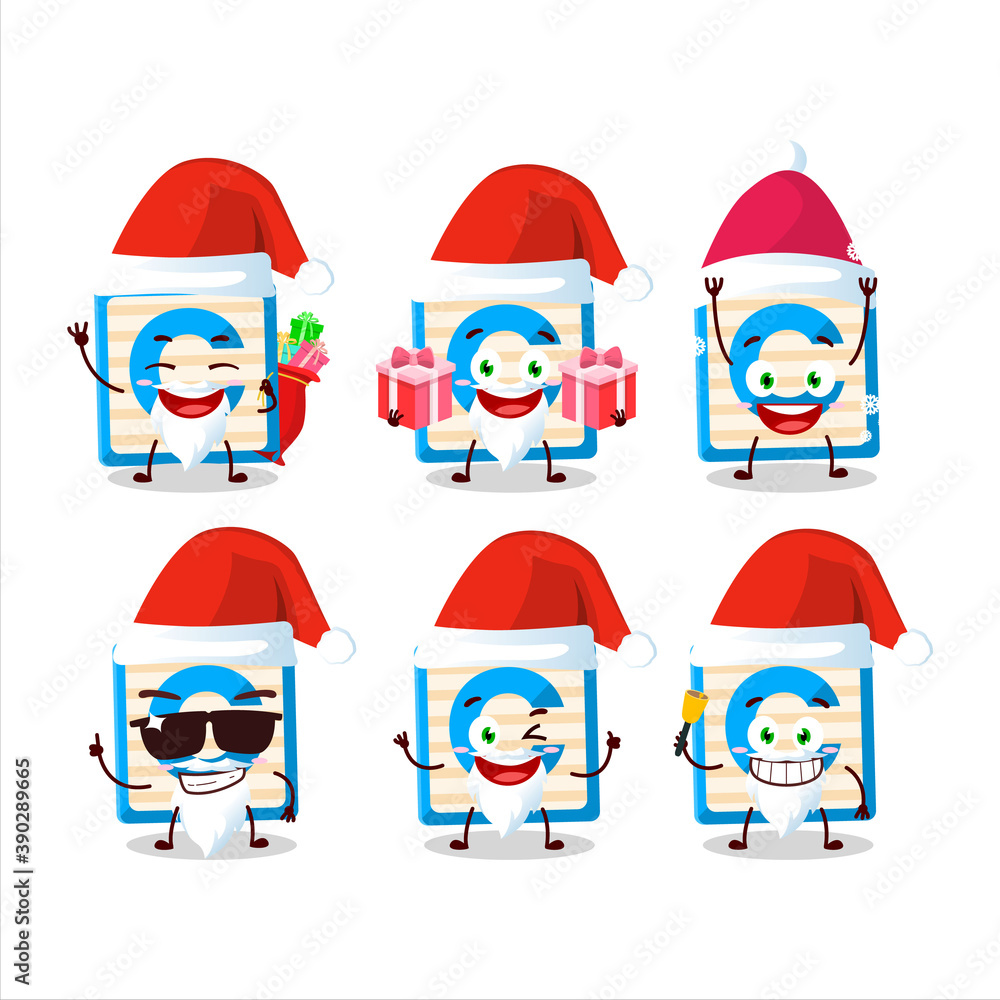 Santa Claus emoticons with toy block C cartoon character Santa Claus emoticons with toy block C cartoon character