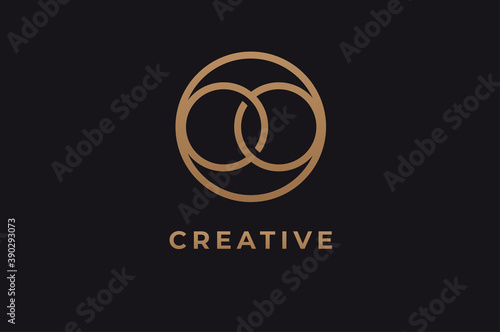 Abstract initial letter O and O logo,usable for branding and business logos, Flat Logo Design Template, vector illustration