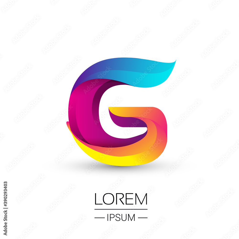 Naklejka premium G letter colorful logo, Vector design template elements for your Logo And company identity.