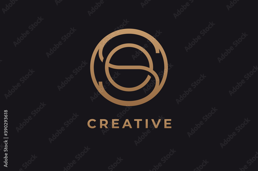 Abstract initial letter O and S logo,usable for branding and business logos, Flat Logo Design Template, vector illustration - obrazy, fototapety, plakaty 