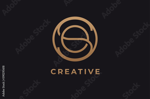 Abstract initial letter O and S logo,usable for branding and business logos, Flat Logo Design Template, vector illustration