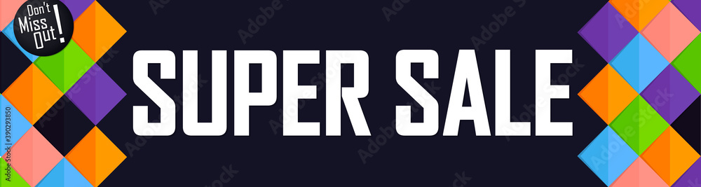 Super Sale, web banner design template, discount horizontal poster, vector illustration Super Sale, web banner design template, discount horizontal poster, vector illustration