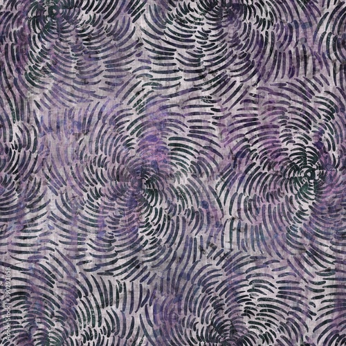 Dark moody purple and green seamless textural repeat pattern. Highly intricate and deeply detailed background swatch. Luxurious rich fashion textile feel.