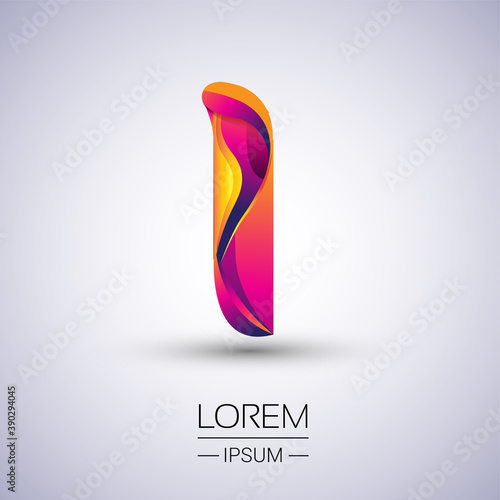 I letter colorful logo  Vector design template elements for your Logo And company identity.
