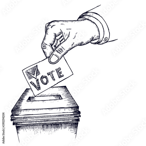 Vintage stylized USA election conceptual drawing