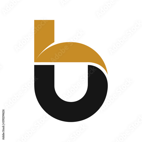 Initial letter ub or bu logo vector design template