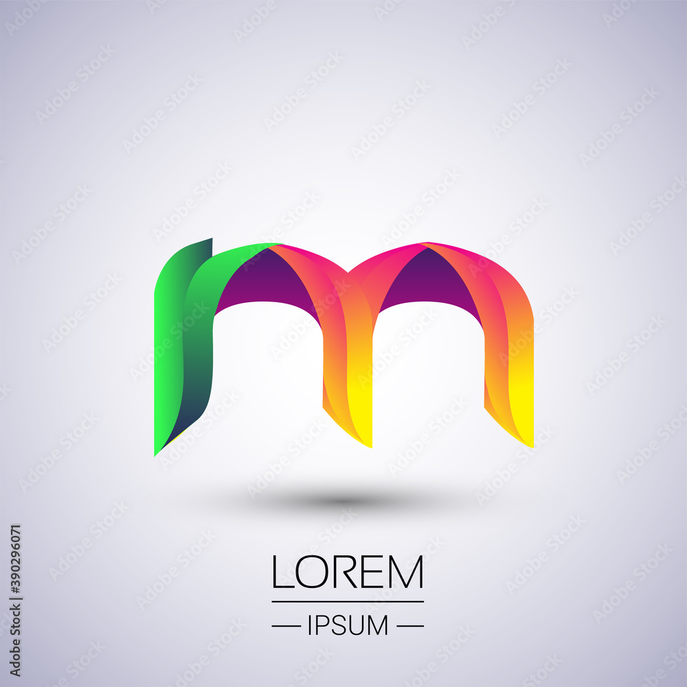 M letter colorful logo, Vector design template elements for your Logo And company identity.