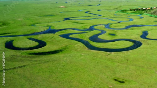 Aerial photography of the source of Luanhe River photo