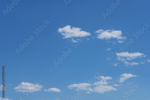 Blue sky and white clouds in sunny sky outdoors