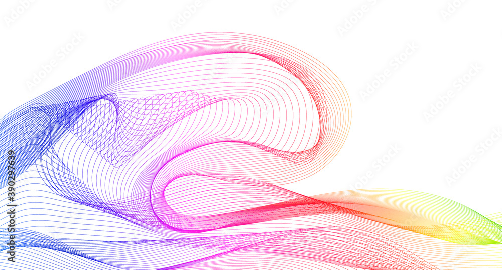 Abstract smooth curved lines Design element Technological background with a line in the form of a wave Stylization of a digital equalizer Smooth flowing wavy stripes made by blends Vector Abstract smooth curved lines Design element Technological background with a line in the form of a wave Stylization of a digital equalizer Smooth flowing wavy stripes made by blends Vector