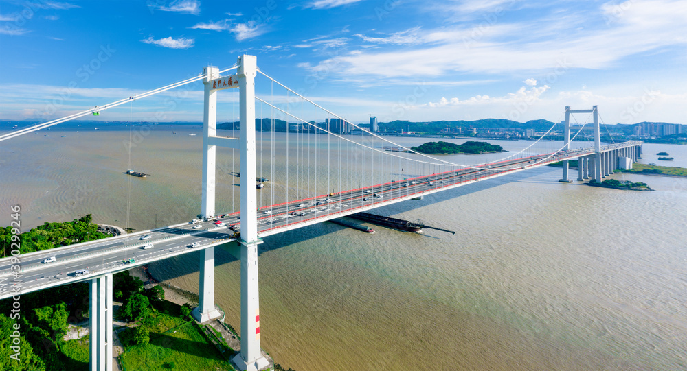Humen Bridge at the mouth of the Pearl River in Guangdong Province, China