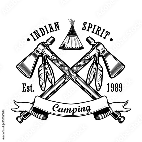 Canvas Print Indian Spirit camping vector illustration