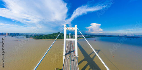 Humen Bridge at the mouth of the Pearl River in Guangdong Province, China