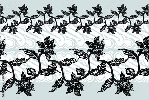 Batik Indonesian: is a technique of wax-resist dyeing applied to whole cloth, or cloth made using this technique originated from Indonesia. EPS 10