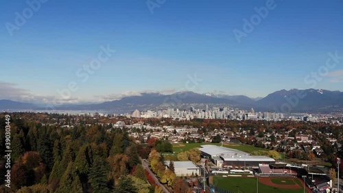 left aerial sweep of vancouver from queen elizabeth park photo