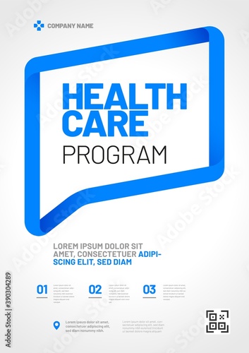 Design template with framed header for medical layout. Vector design A4 size for poster, flyer or banner.