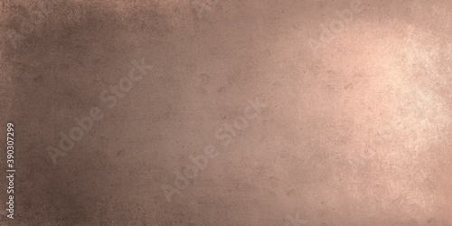 Pink grunge background with scuffs. Bronze surface with scratches, illuminated on the right.