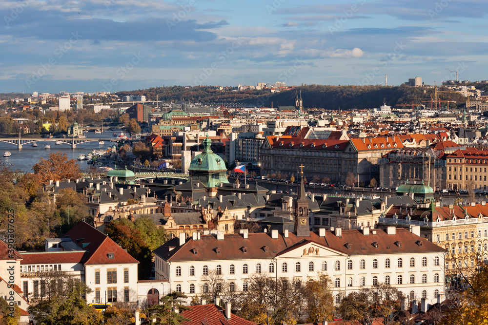 View of autumn Prague from the Prague Castle
