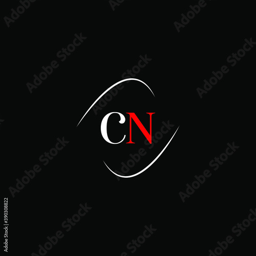 C N letter logo abstract design on black color background, cn monogram