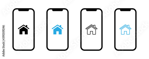 Vektor Smartphone mit Haus Symbole