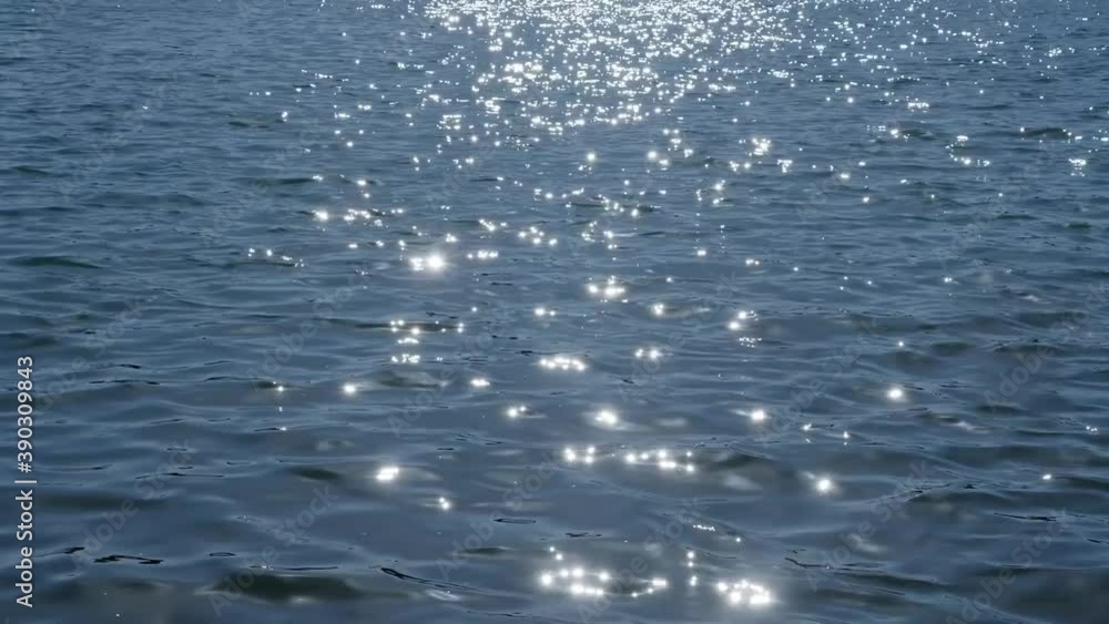 Sunlight's reflection on the water, sparkling water and sun flare Sunlight's reflection on the water, sparkling water and sun flare