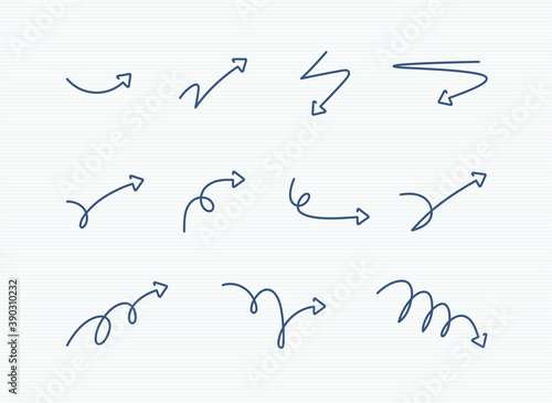 curved arrow icon set for web and app. thin line drawing arrows. editable stroke vector illustration	