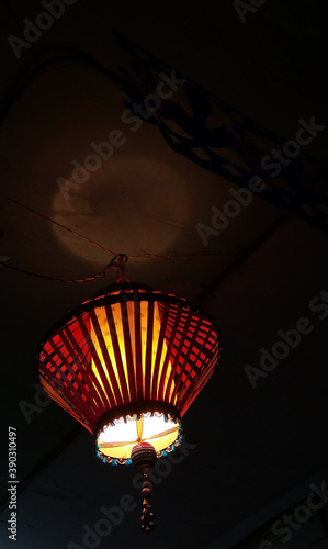 Red Lantern closeup photos. Red wallpaper. Diwali lantern.