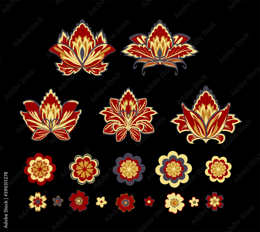 Vector decorative design Paisley, floral elements. Vector decorative design Paisley, floral elements.