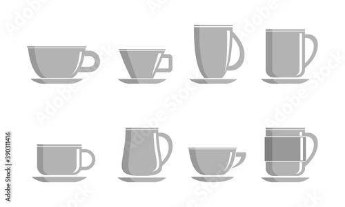 Cup for drink set illustration vector design