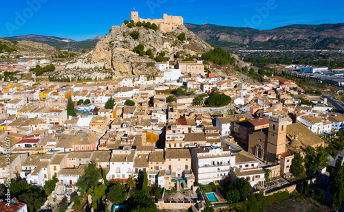 Aerial panoramic view of Ares de Maestrat in province of Castellon, Valencia © JackF