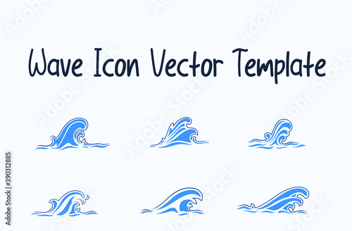 Set of Wave water icon vector template for business/company