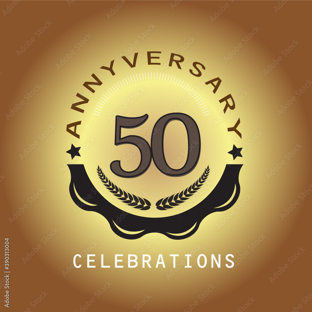 50 years anniversary celebration simple logo, isolated on dark background 50 years anniversary celebration simple logo, isolated on dark background