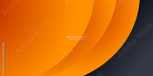 Modern simple orange yellow black abstract presentation background with 3D circles