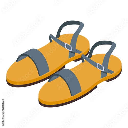 Walking sandals icon. Isometric of walking sandals vector icon for web design isolated on white background