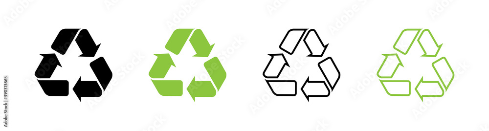 Set mit Vektor Recycle Symbolen Set mit Vektor Recycle Symbolen