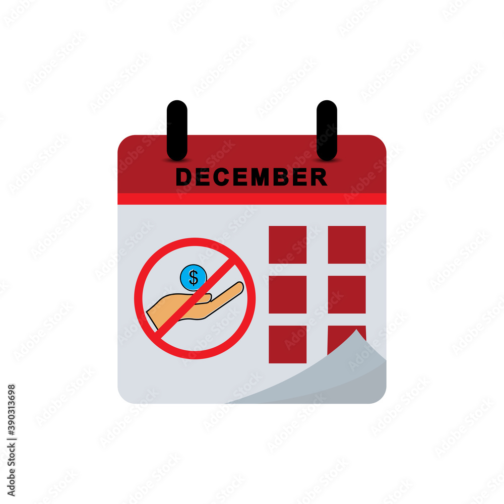Anti corruption day calendar flat icon with stop corruption icon. Design template vector Anti corruption day calendar flat icon with stop corruption icon. Design template vector