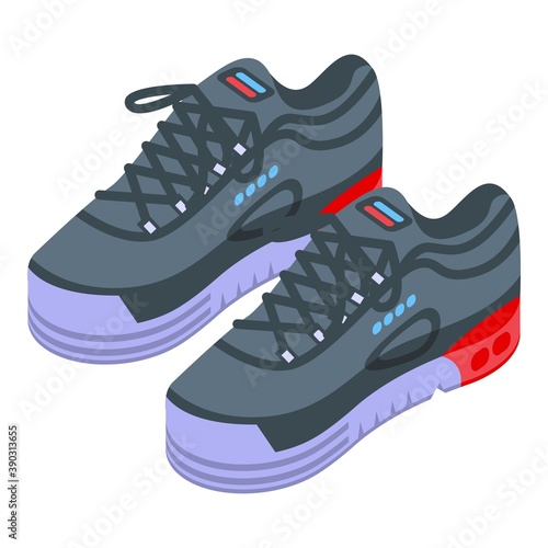 Walk sneakers icon. Isometric of walk sneakers vector icon for web design isolated on white background
