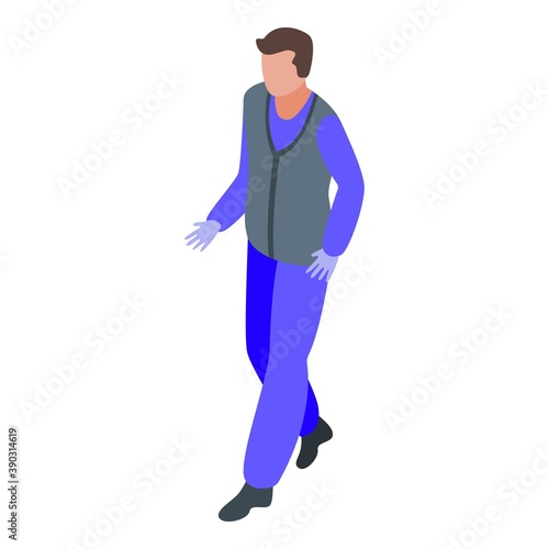 Car mechanic with gloves icon. Isometric of car mechanic with gloves vector icon for web design isolated on white background