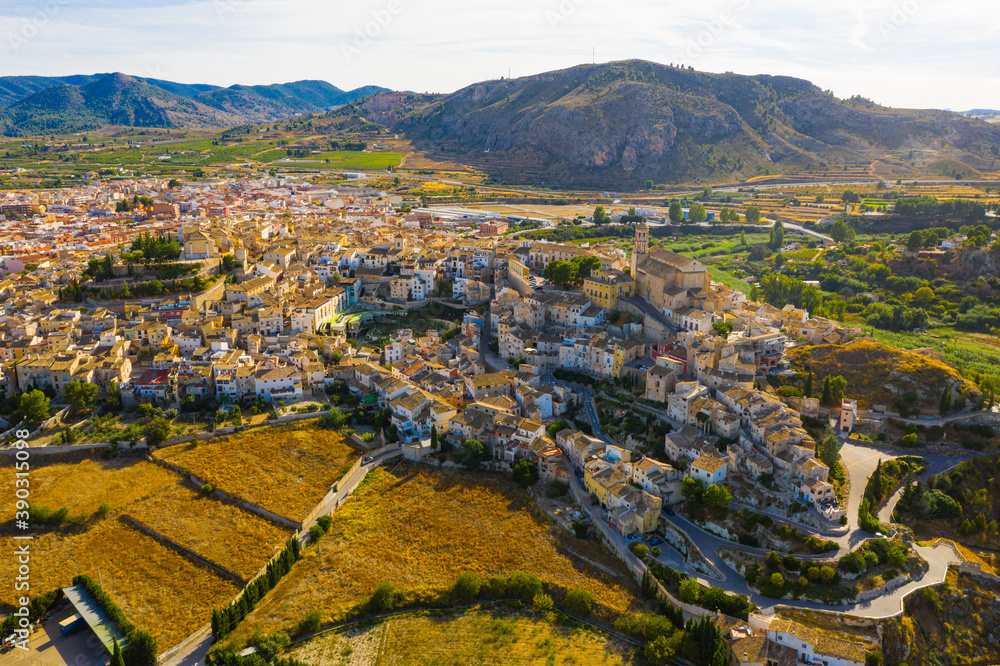 Aerial view of Seehin municipality in Spain, province of Murcia, Noroeste region