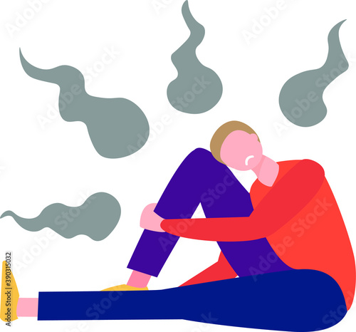 sad man sitting on the floor