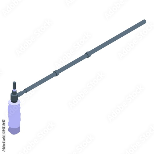Movie microphone stick icon. Isometric of movie microphone stick vector icon for web design isolated on white background