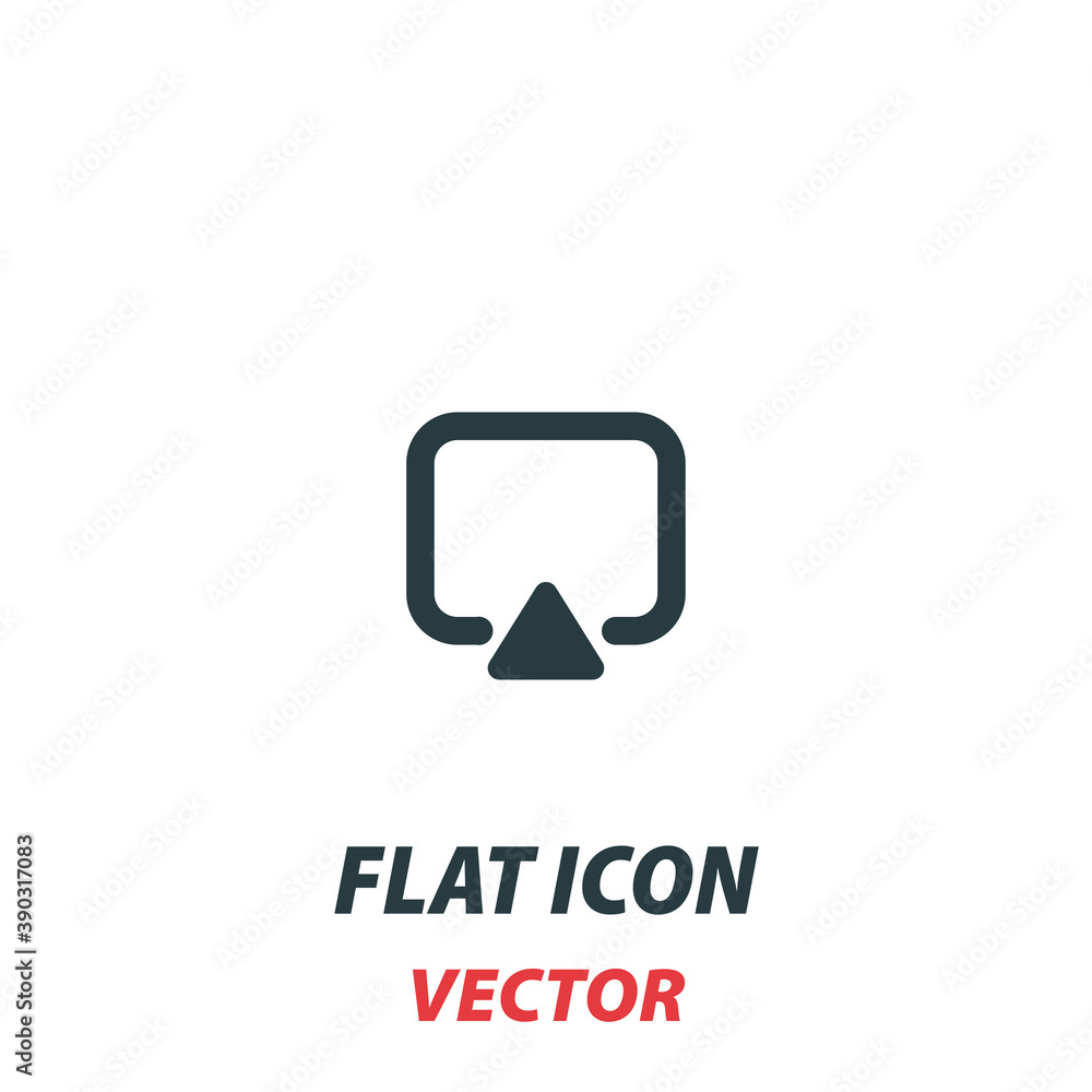 Computer monitor icon in a flat style. Vector illustration pictogram on white background. Isolated symbol suitable for mobile concept, web apps, infographics, interface and apps design Computer monitor icon in a flat style. Vector illustration pictogram on white background. Isolated symbol suitable for mobile concept, web apps, infographics, interface and apps design