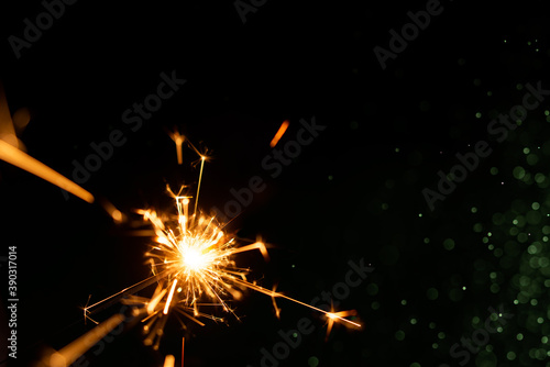 Sparkler Fireworks with Black background