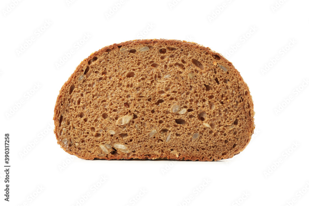 Slice of rye bread isolated on white background Slice of rye bread isolated on white background