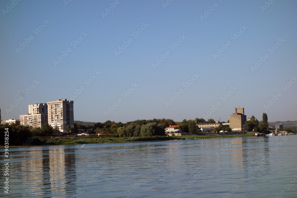 The city of Silistra in Bulgaria seen from the Danube River