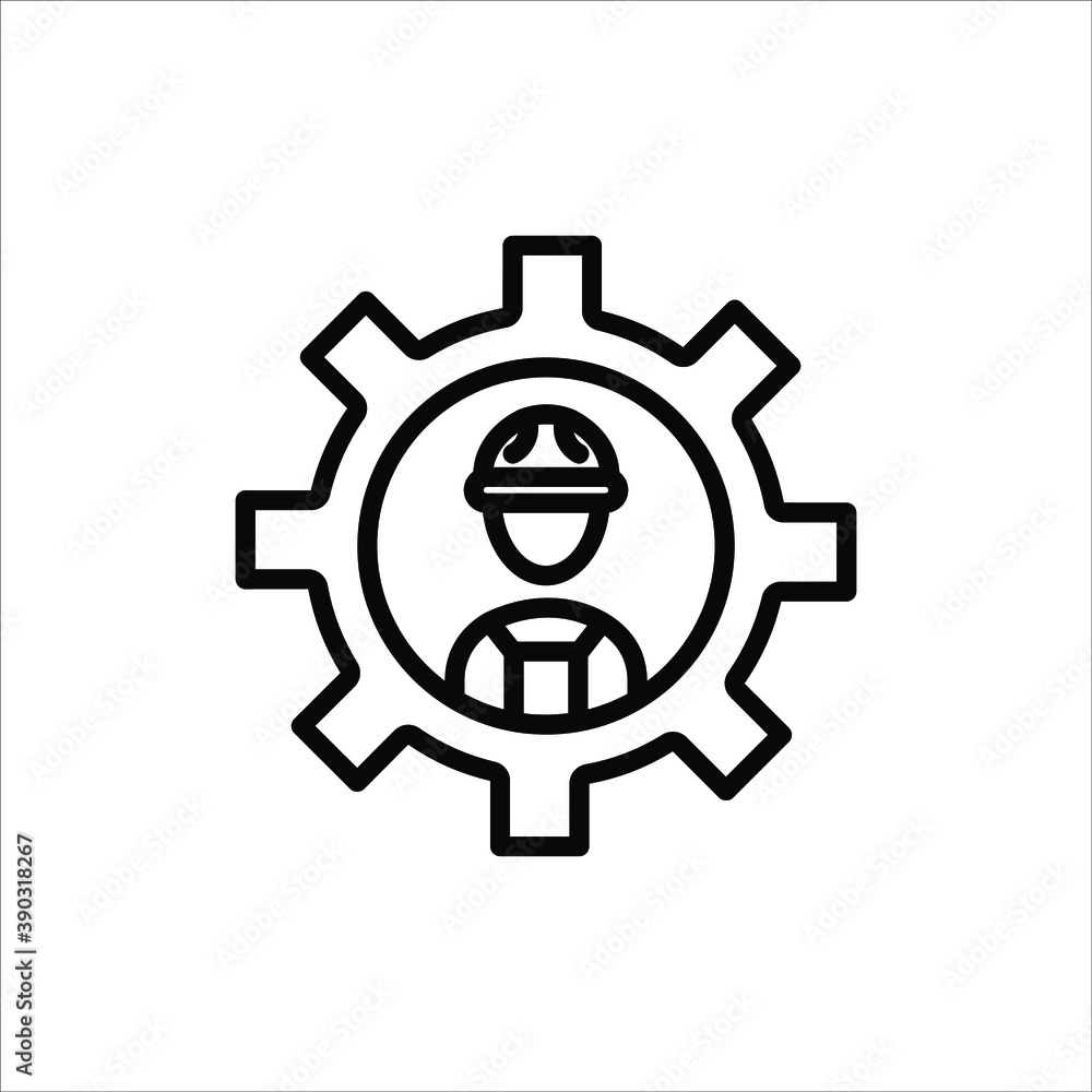 Technician icon with simple silhouette design isolated on white background. vector eps 10