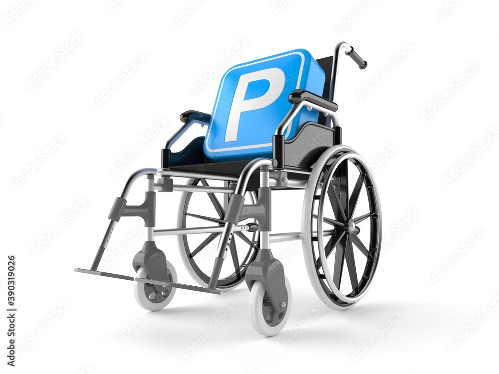 Parking symbol with wheelchair